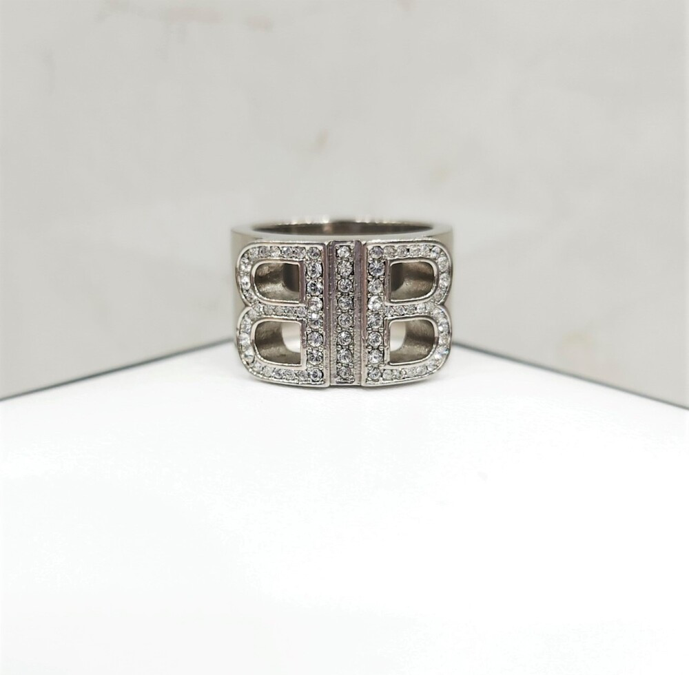 [럭스유] 발렌시아가 BB 라인스톤 큐빅 실버 반지 54호