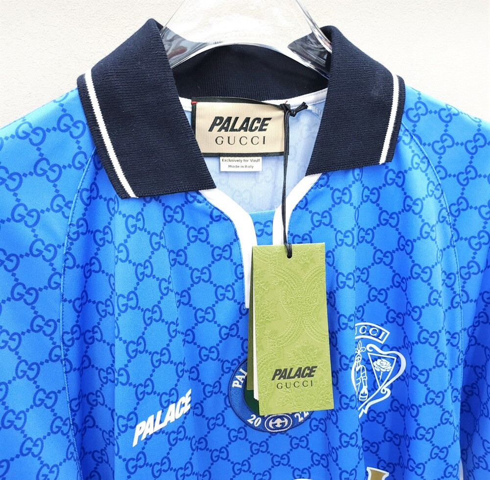 [럭스유] L / 구찌 X 팔라스 프린트 올오버 GG 테크니컬 저지 반팔 티셔츠