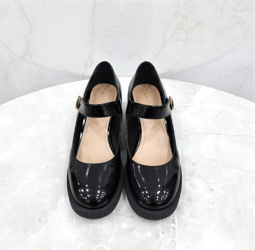 [럭스유] 38.5 / 디올 D-DOLL 펌프스 블랙 유광 메리제인