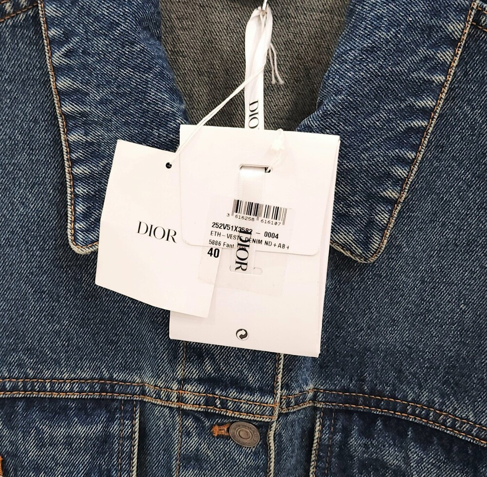 [럭스유] (새상품) 40 / 디올 로고 자수 데님 자켓 252V51X3582