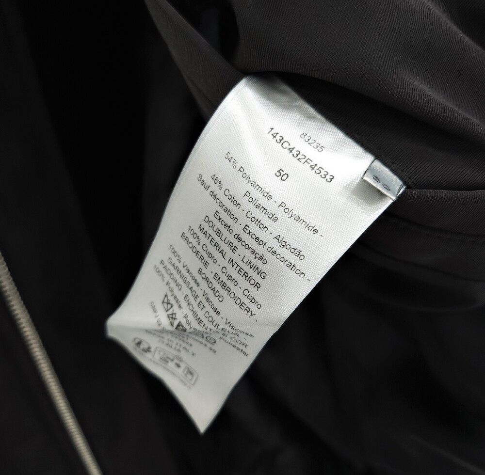 [럭스유] (새상품) 50 / 디올 자수 봄버자켓 블랙 오토만 블렌드 143C432F4533_C989