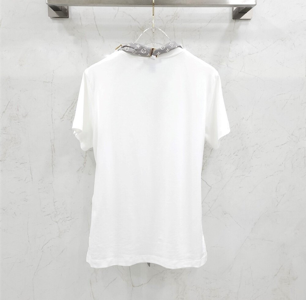 [럭스유] (새상품) M / 루이비통 화이트 모노그램 스카프 티셔츠 1AIR45