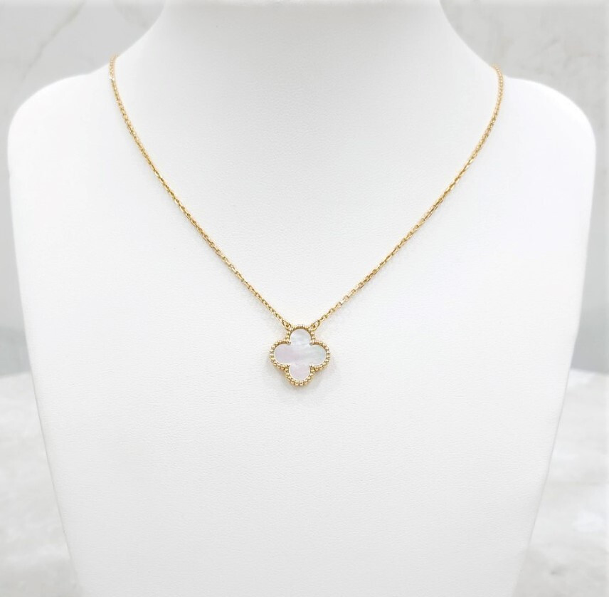 [럭스유] 반클리프앤아펠 빈티지 알함브라 네크리스 18K 옐로우골드 마더오브펄