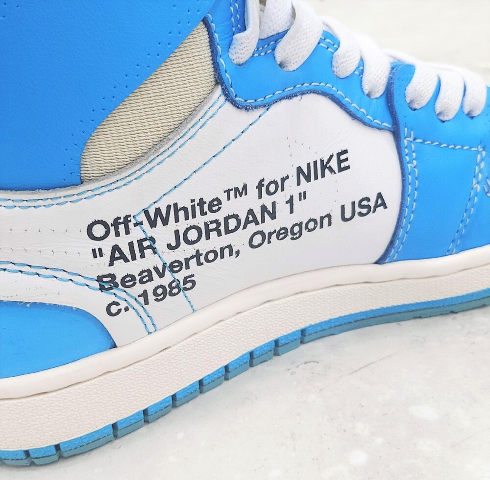 [럭스유] 250 / 나이키 조던1 X 오프화이트 레트로 하이 UNC 파우더블루