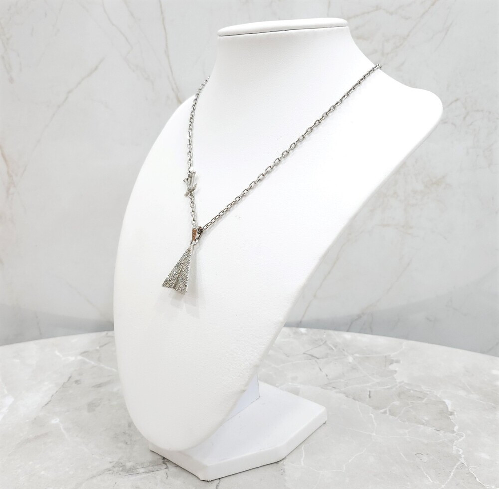 [럭스유] 루이비통 LV 페어플레인 큐빅 실버 목걸이 M01034