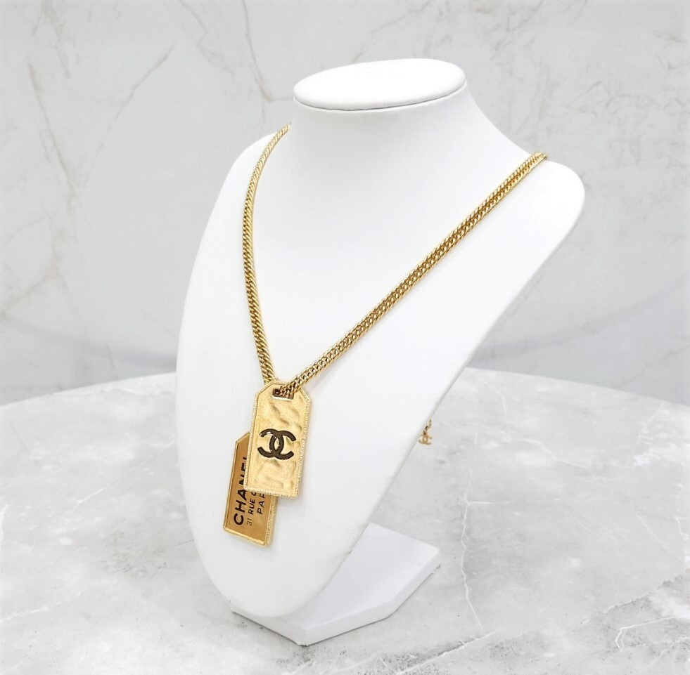 [럭스유] 샤넬 넘버 체인 메탈 골드 목걸이 AB3098