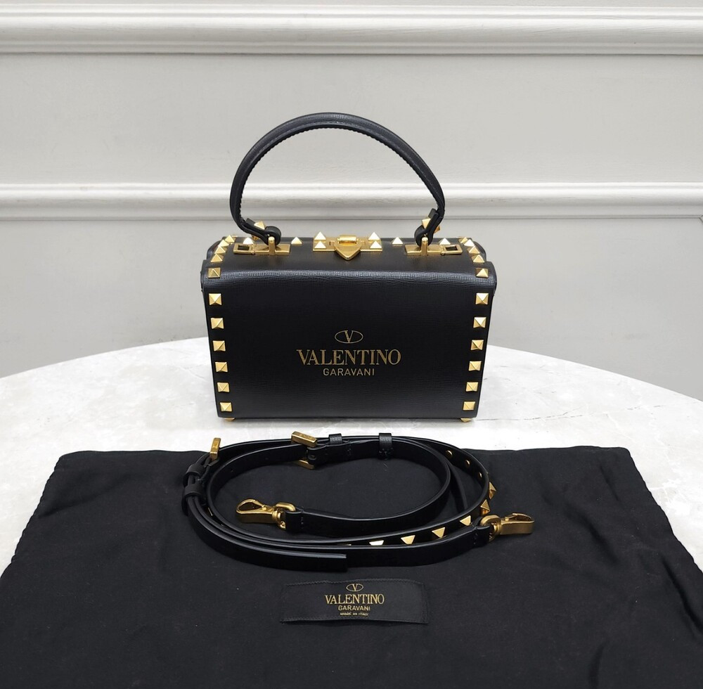 [럭스유] 발렌티노 락스터드 로고 박스 투웨이 토트 숄더백