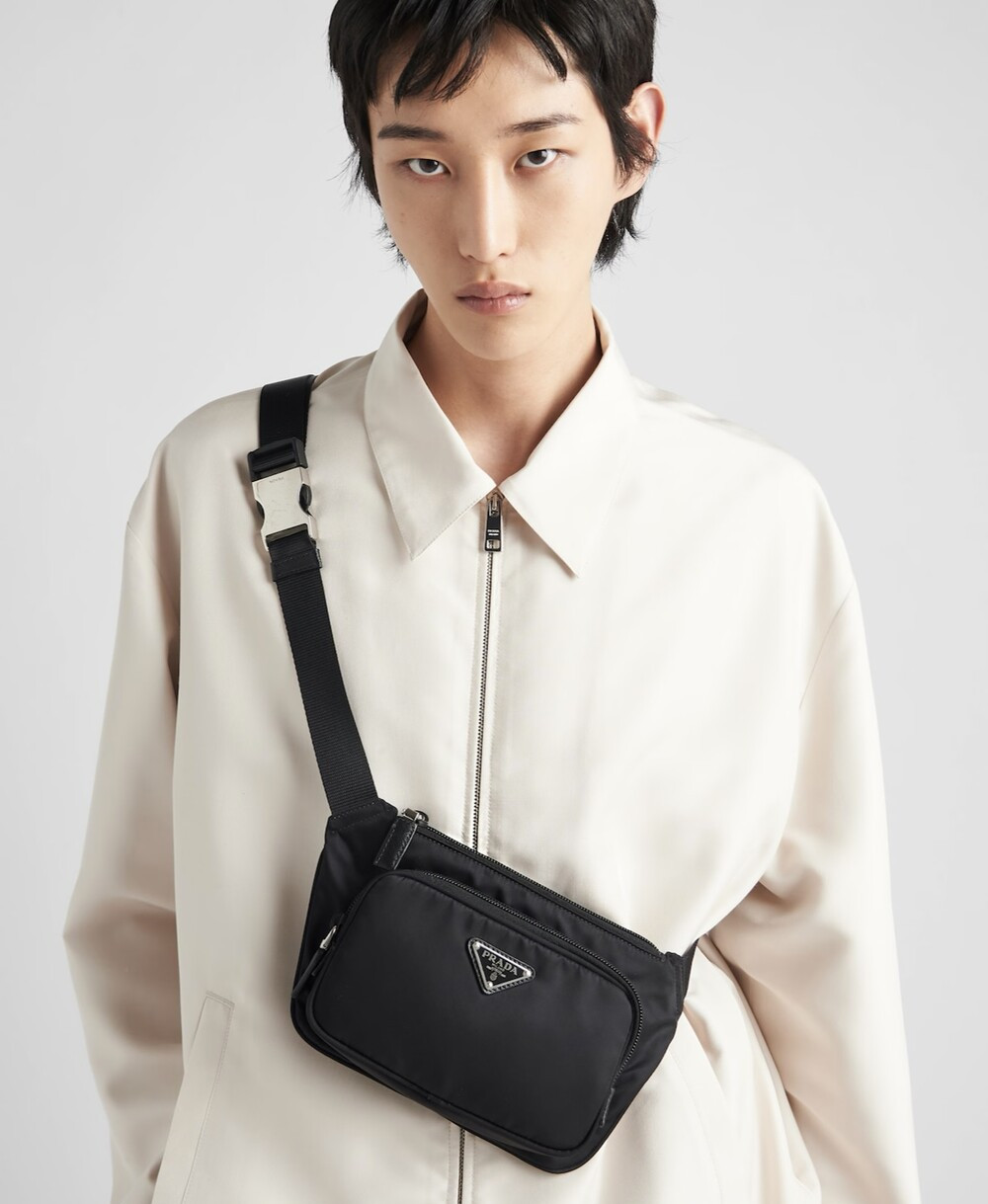 [럭스유] 프라다 리나일론 사피아노 가죽 숄더백 2VH128