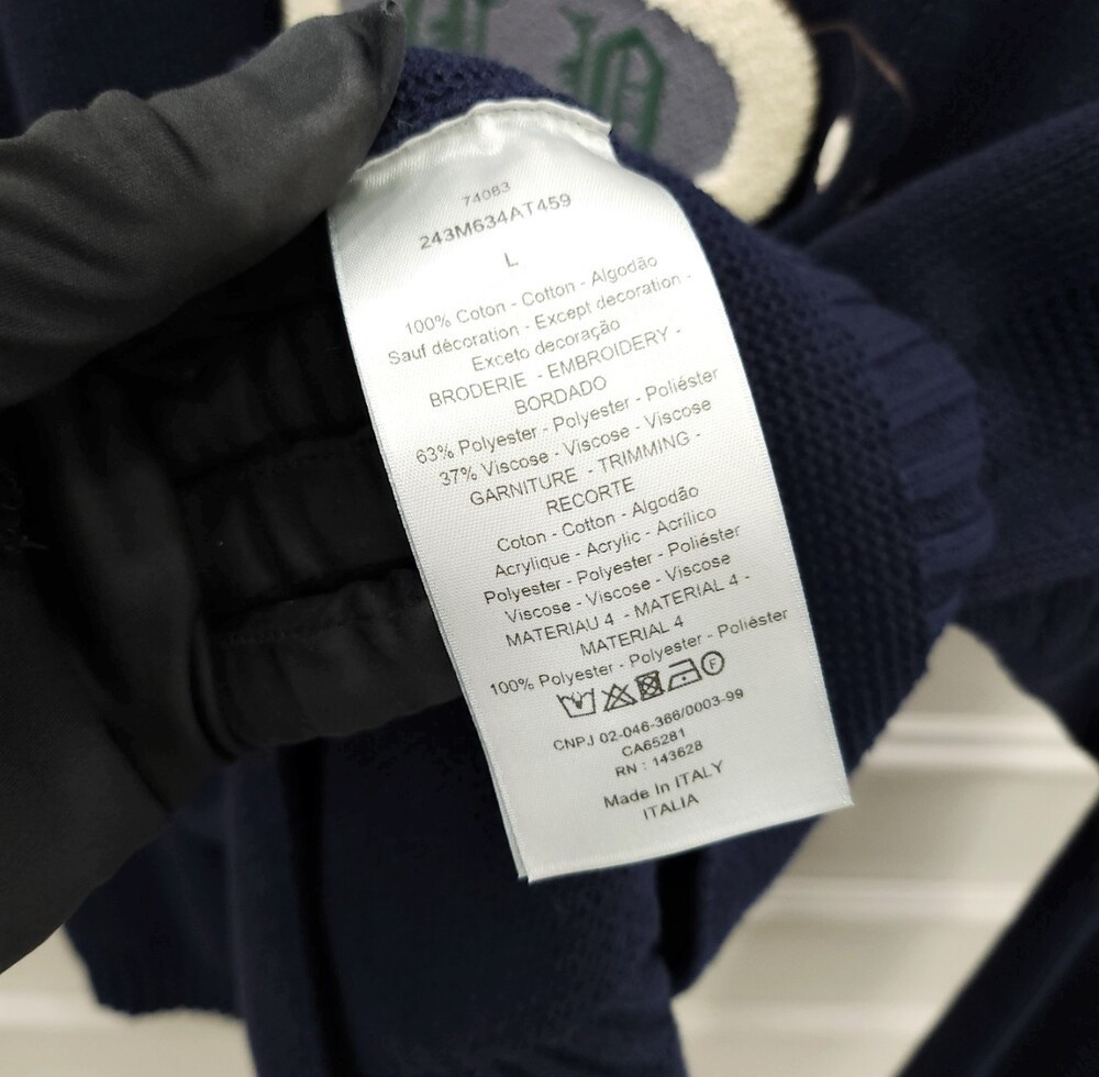 [럭스유] L / 디올 플라워 자수 로고패치 스웨터 니트