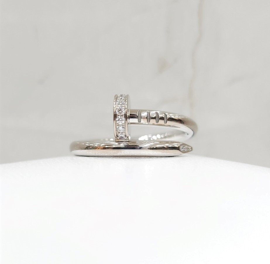 [럭스유] 까르띠에 다이아 저스트앵끌루 링 18K 화이트골드 56호