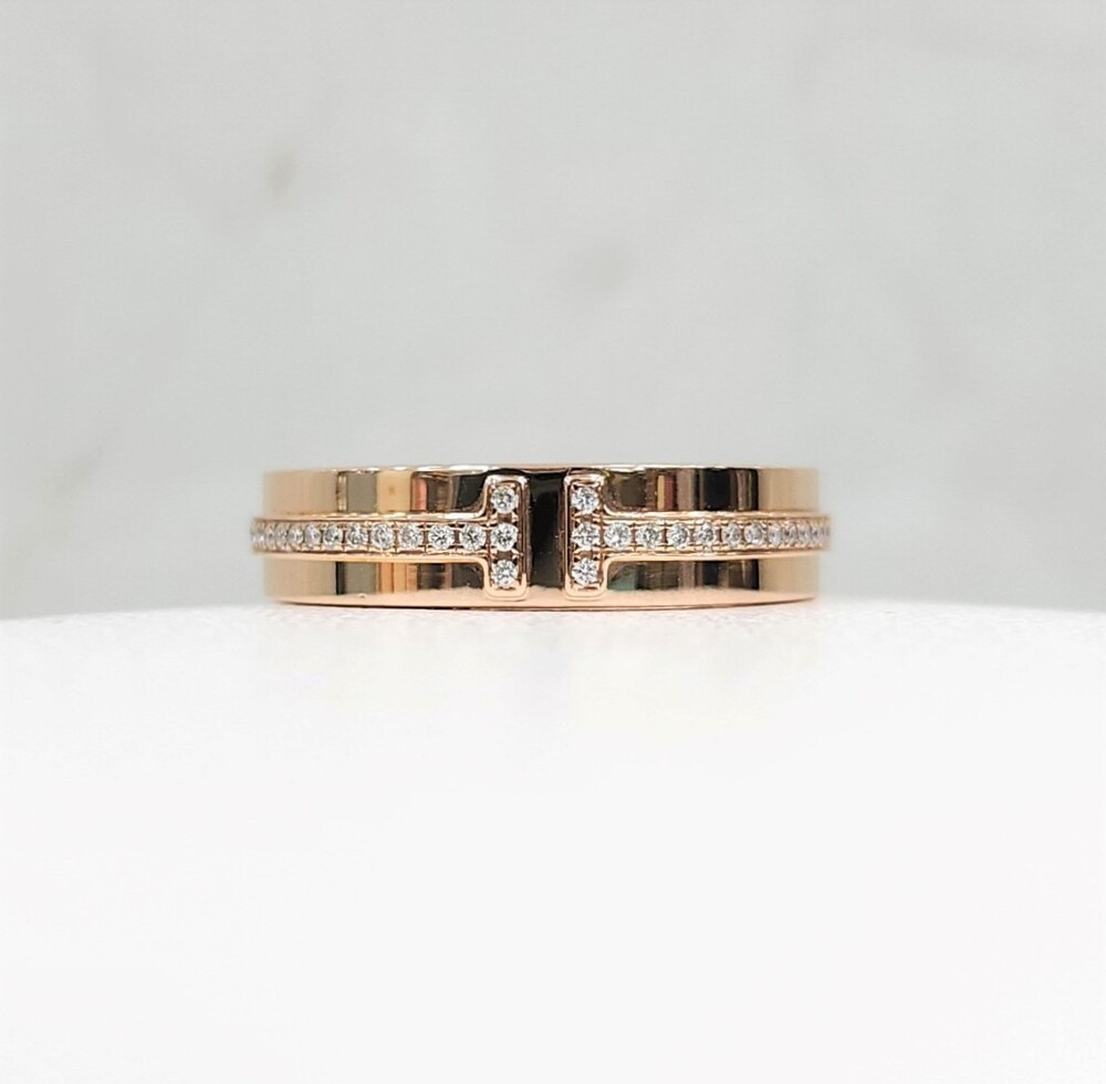 [럭스유] 티파니앤코 네로우 다이아몬드 링 18K 옐로우골드 국내10호