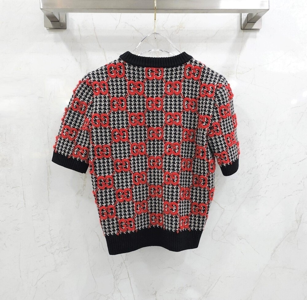 [럭스유] XS / 구찌 GG 자카드 소프트 울 반팔 니트 731007