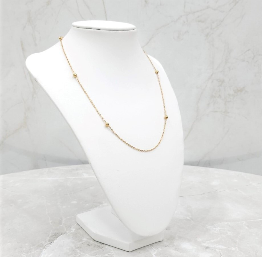 [럭스유] (새상품) 프라다 삼각로고 골드볼 목걸이