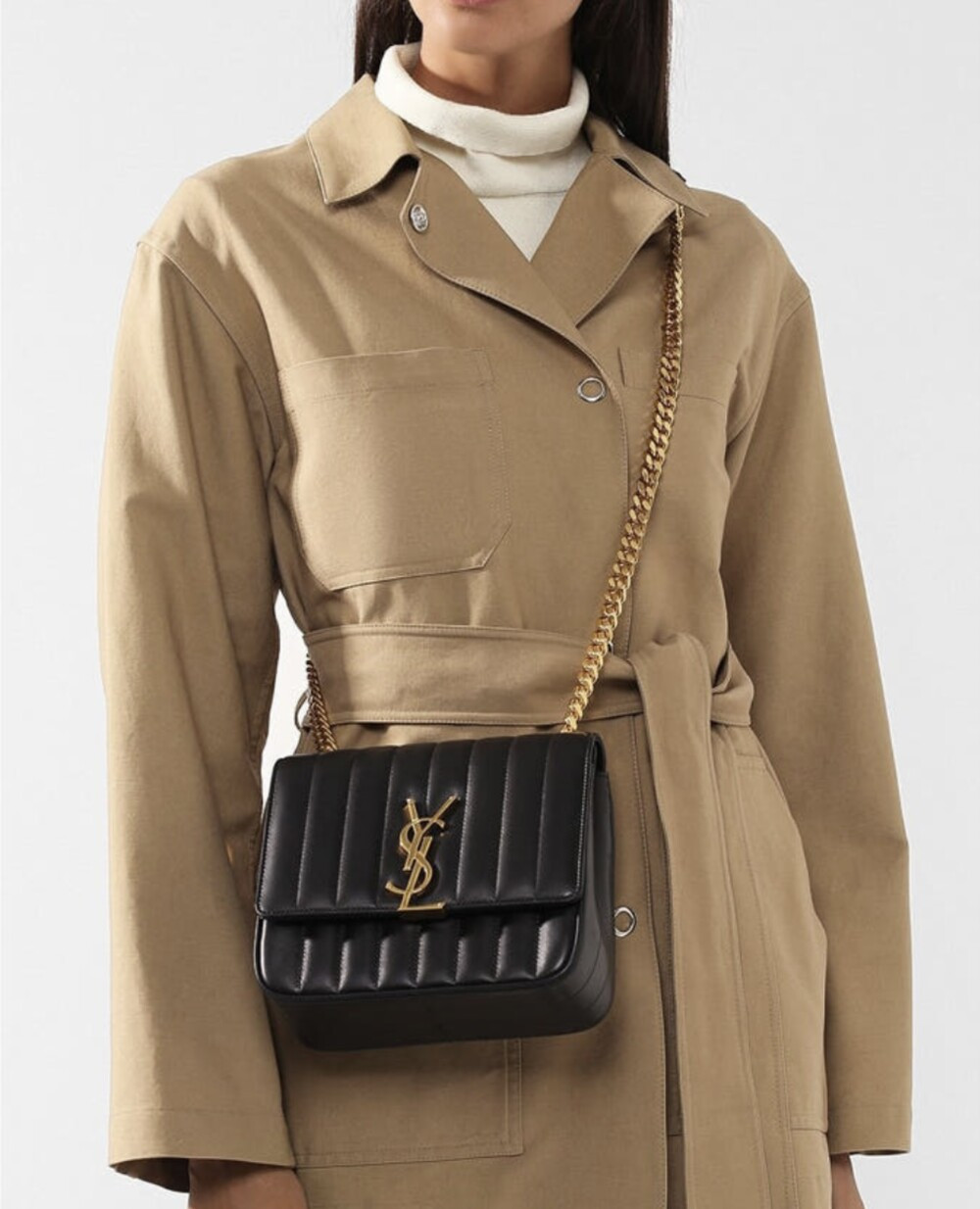 [럭스유] 생로랑 그랑 드 뿌드르 비키 레더 숄더백 미듐 532612