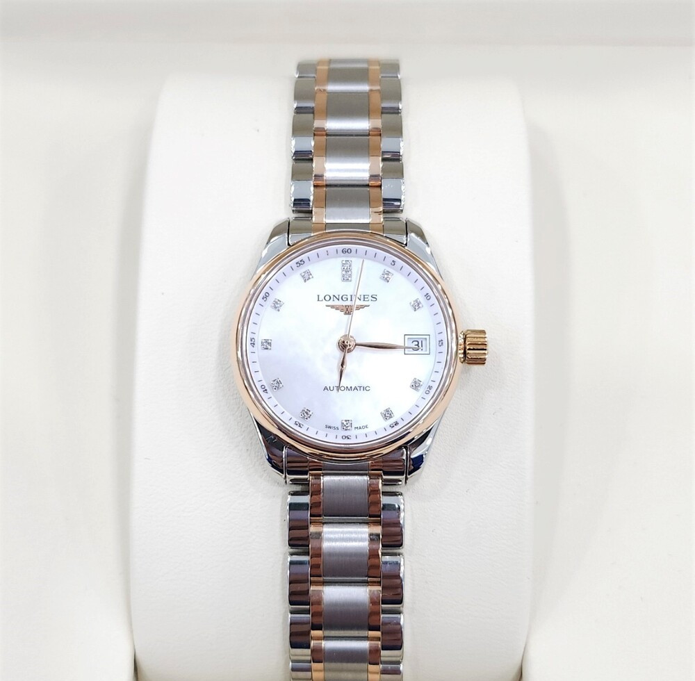 [럭스유] 론진 다이아 마스터컬렉션 오토매틱 시계 핑크골드 콤비 25.5mm