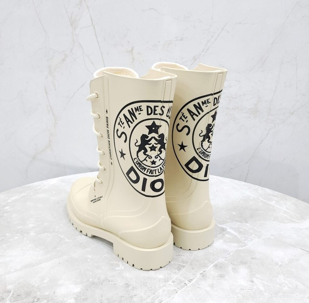 [럭스유] 38 / 디올 캠프 로고 레이스업 러버 부츠