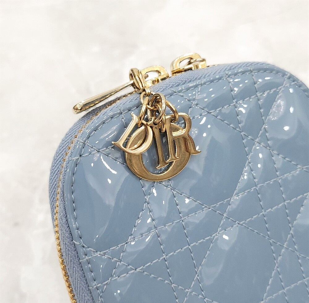 [럭스유] 디올 레이디 디올 콜인 폰홀더 체인백 블루 S08720VRB