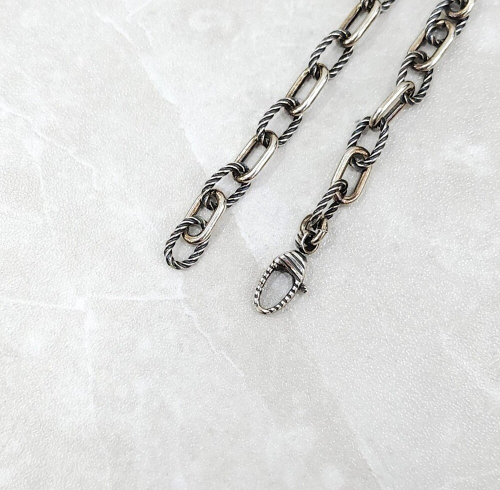 [럭스유] (새상품) 구찌 인터로킹 G 실버 쳬인 팔찌 607158