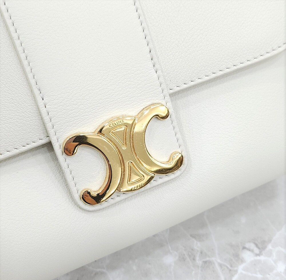 [럭스유] 셀린느 화이트 미니 빅투아르 체인 숄더백 116593FDU