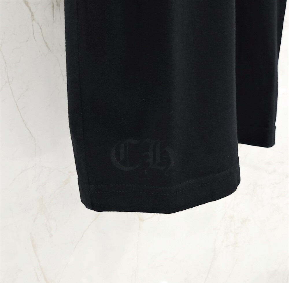 [럭스유] S / 크롬하츠 블랙 홀스슈 프린팅 로고 반팔 티셔츠