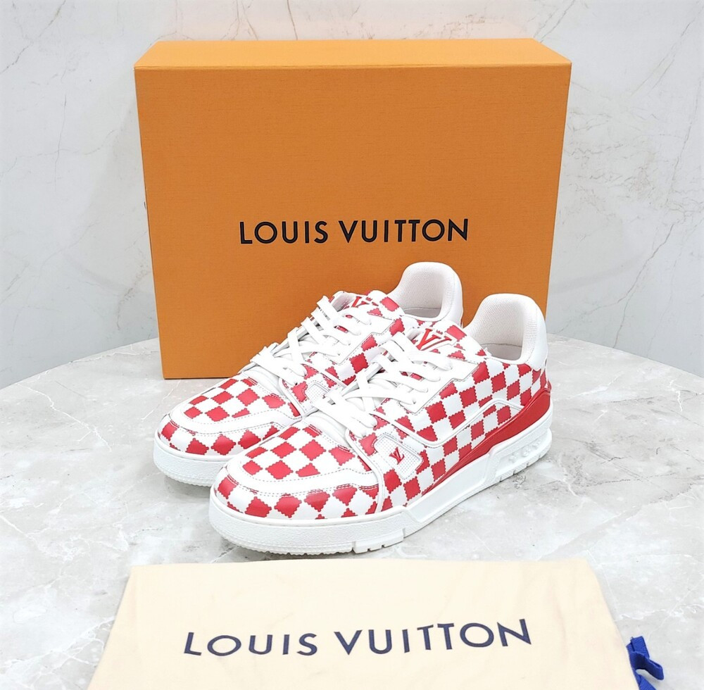 [럭스유] (새상품) 8 / 루이비통 X 니고 레드 다미에 LV 트레이너 스니커즈