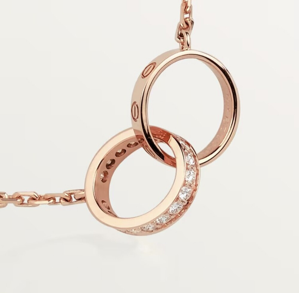 [럭스유] 까르띠에 다이아 세미 파베 러브 펜던트 목걸이 B7013900