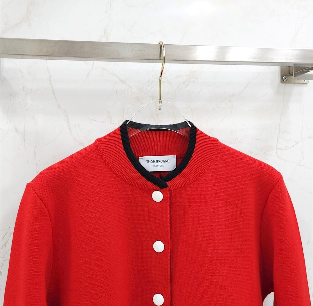 [럭스유] (새상품) 38 / 톰브라운 레드 밀라노 스티치 봄버 자켓 FKJ0173A