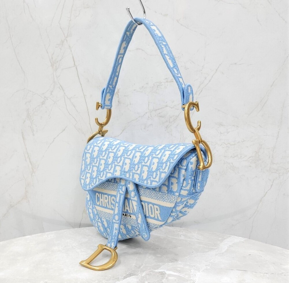 [럭스유] (새상품) 디올 블루 오블리크 새들백 미디움