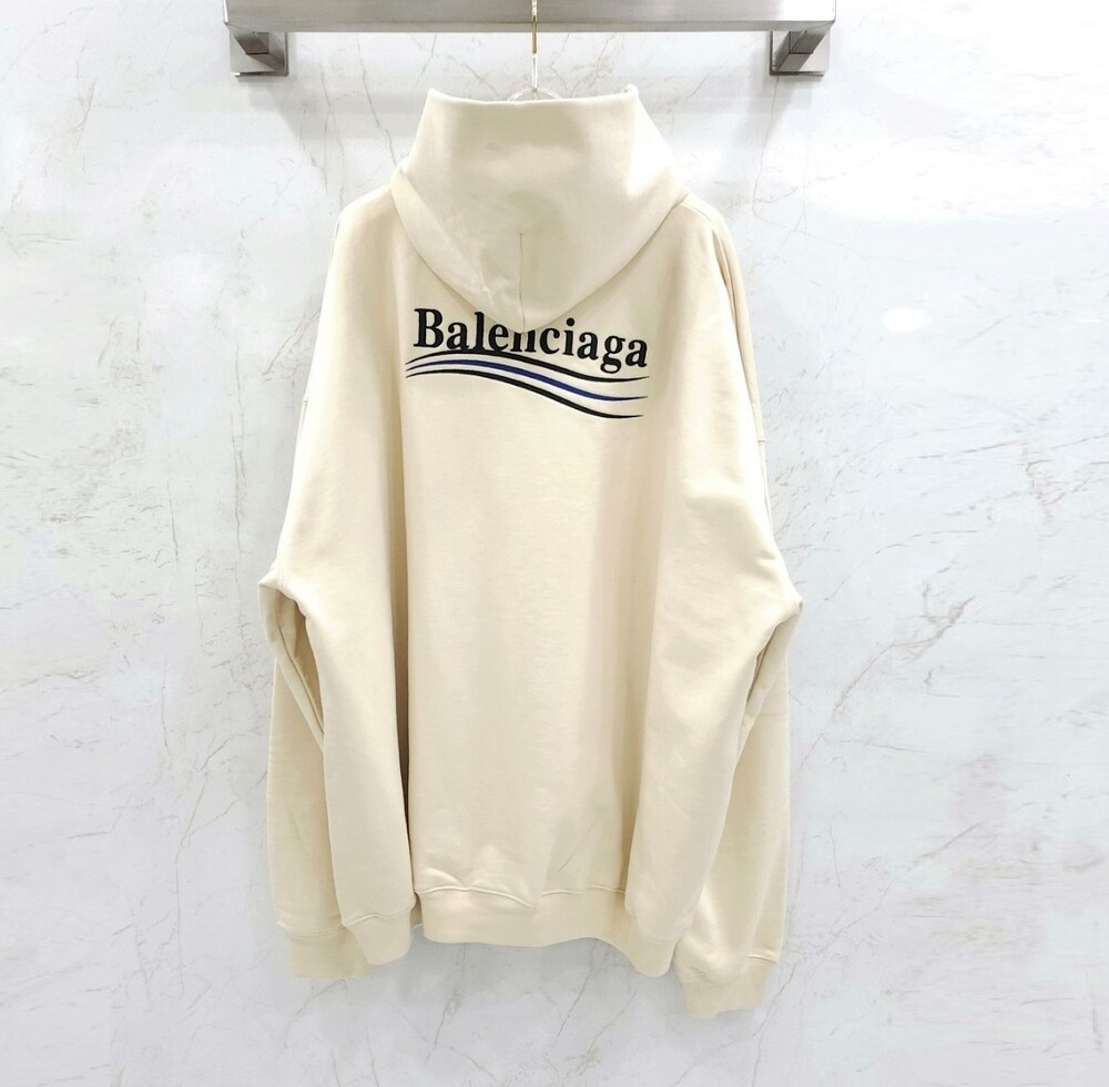 [럭스유] (새상품) S / 발렌시아가 폴리티컬 캠페인 자수 오버 후드 620973