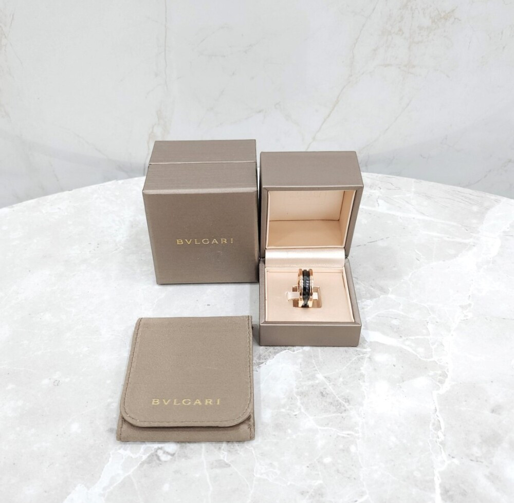 [럭스유] 불가리 블랙 세라믹 비제로원 링 18K 로즈골드 62호 347037