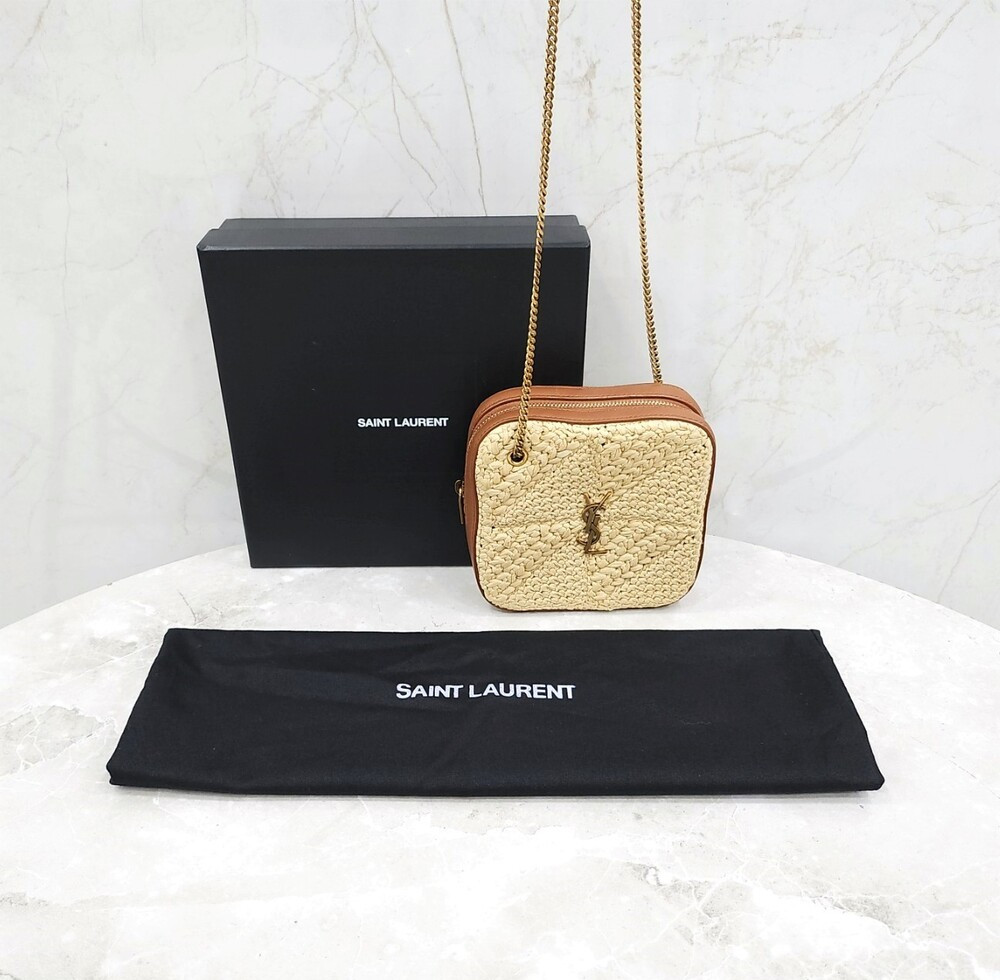 [럭스유] 생로랑 라피아 제이미 큐브 체인백 671861