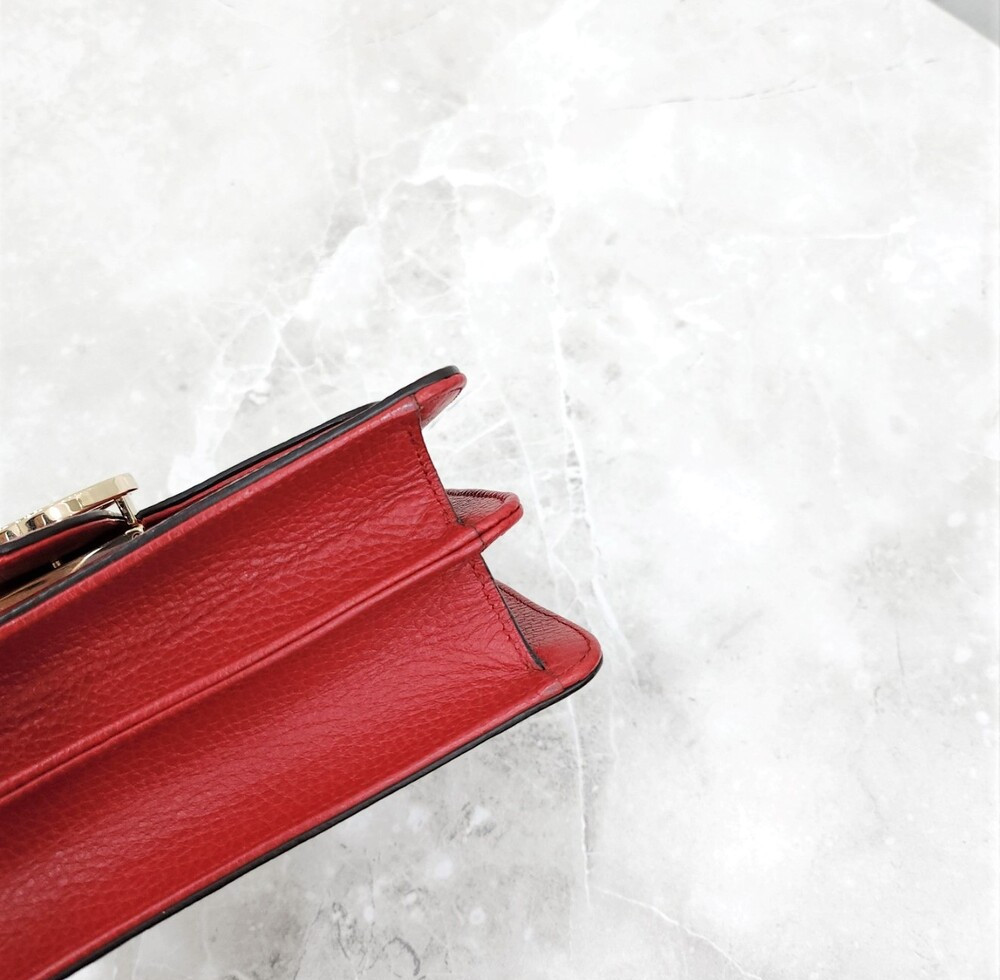 [럭스유] 구찌 GG 인터로킹 체인 크로스백 스몰 레드 510304