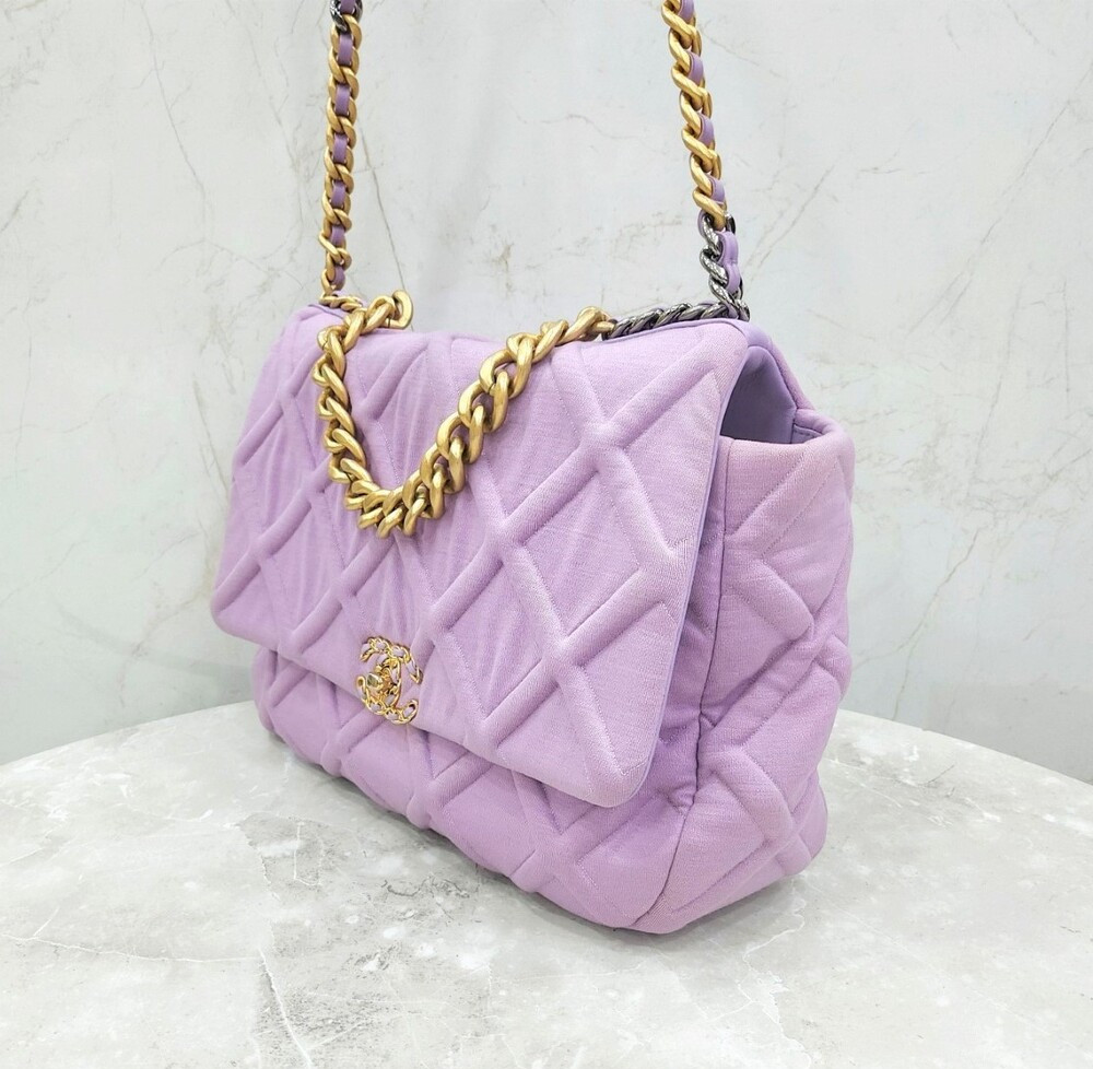 [럭스유] 샤넬 19 플랩백 저지 라일락 AS1160
