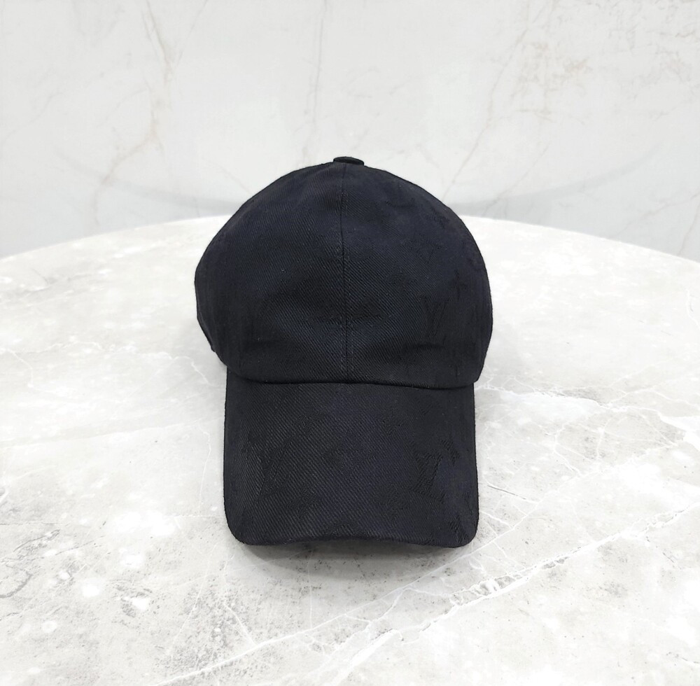 [럭스유] 루이비통 블랙 모노그램 데님 볼캡 60