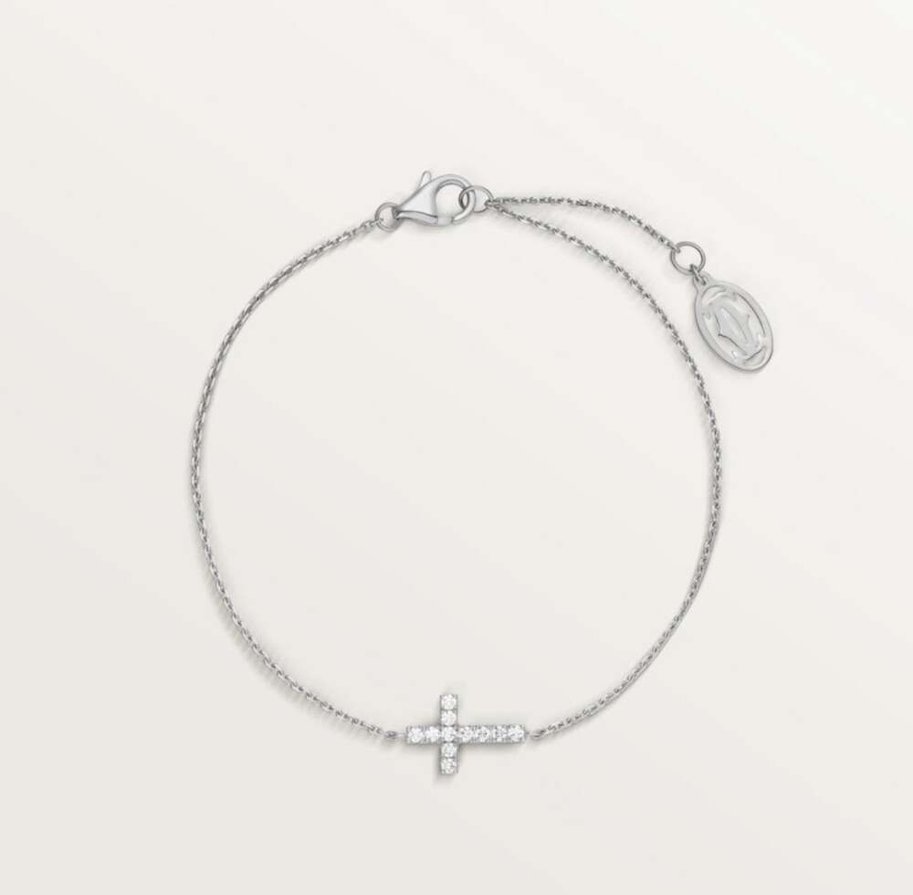 [럭스유] 까르띠에 다이아 심볼 체인 브레이슬릿 18K 화이트골드 B6040400