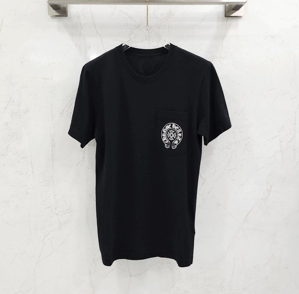 [럭스유] S / 크롬하츠 블랙 홀스슈 프린팅 로고 반팔 티셔츠