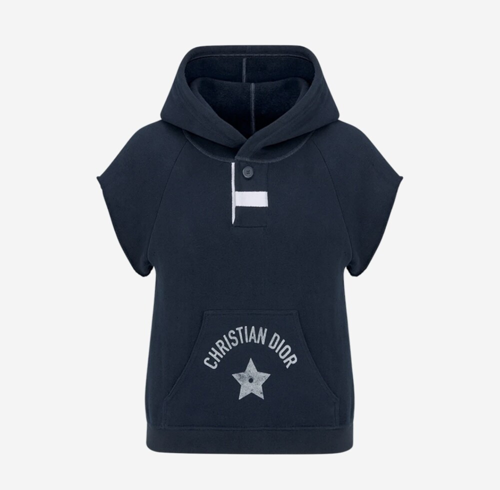 [럭스유] 36 / 디올 숏 슬리브리스 후드 스웨트셔츠 423S25A4117