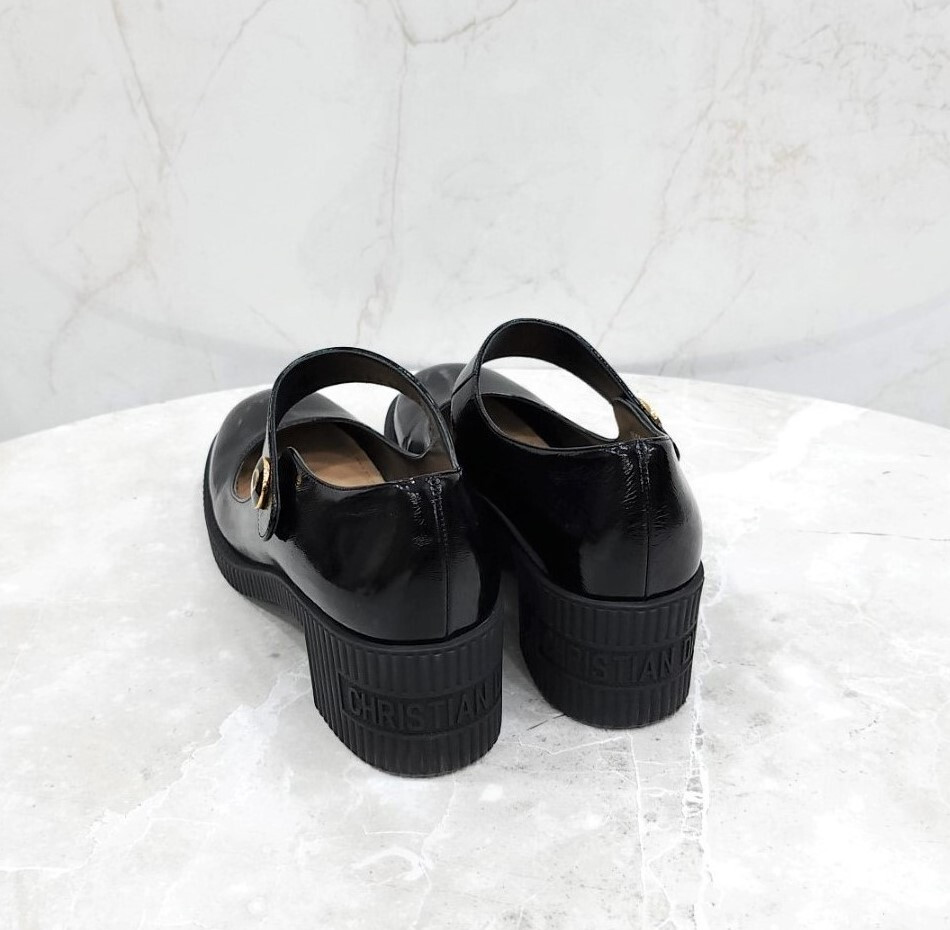 [럭스유] 38.5 / 디올 D-DOLL 펌프스 블랙 유광 메리제인