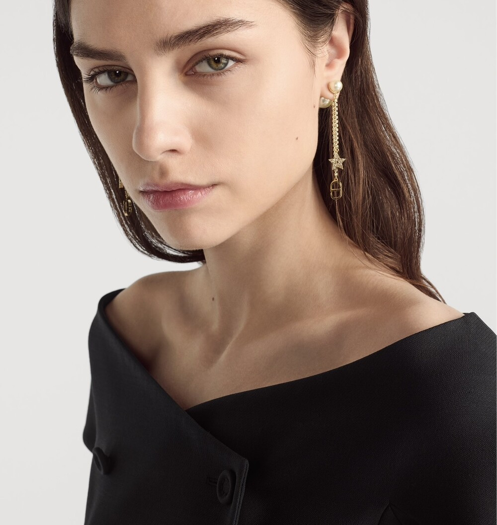 [럭스유] (새상품) 디올 트라이벌 크리스탈 스타 진주 귀걸이 E1270TRICY