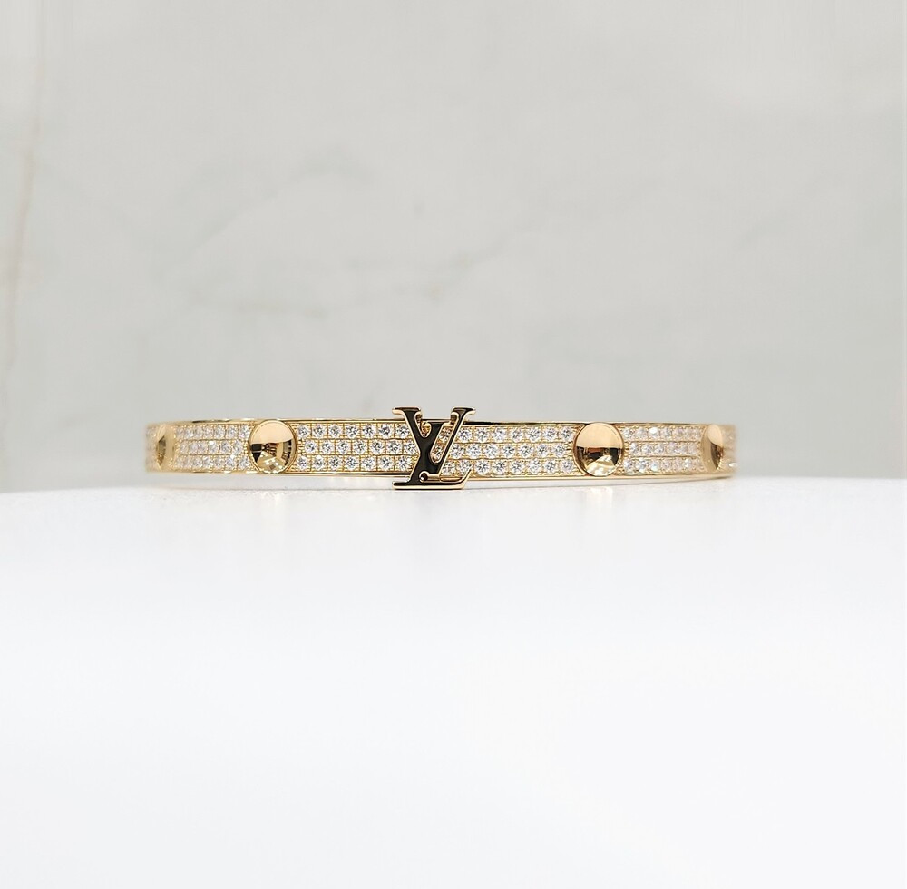 [럭스유] (새상품) 루이비통 LV 다이아 풀파베 앙프렝뜨 뱅글 팔찌 16호 Q95784