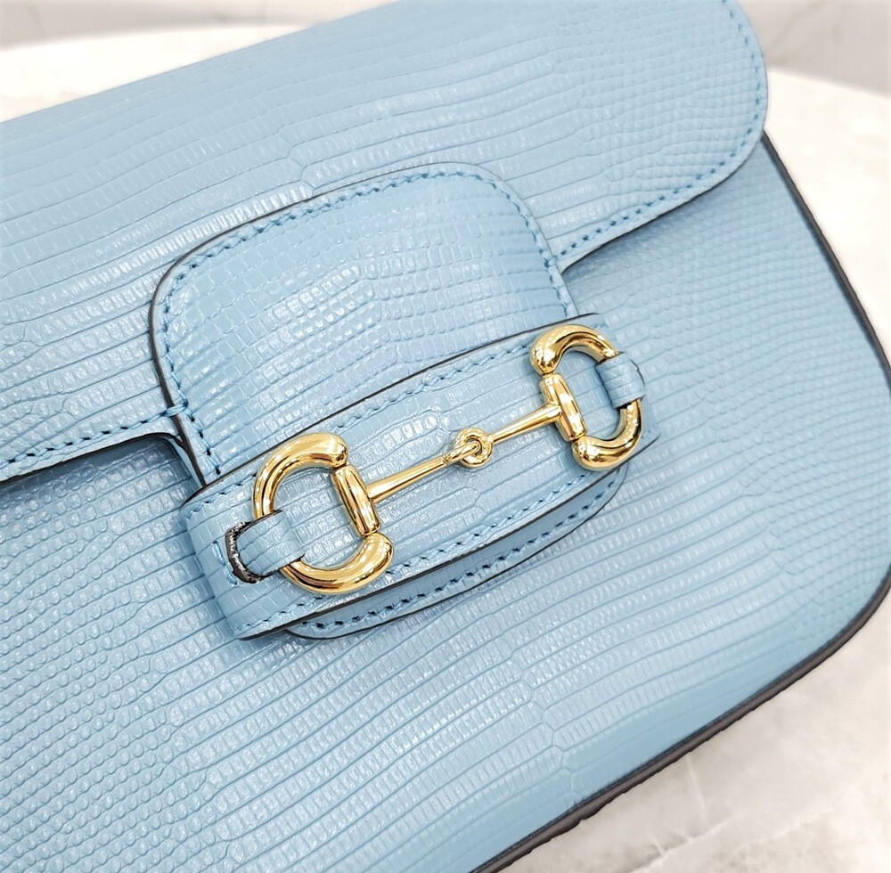 [럭스유] (새상품) 구찌 리자드 1955 홀스빗 블루 미니 백 675801