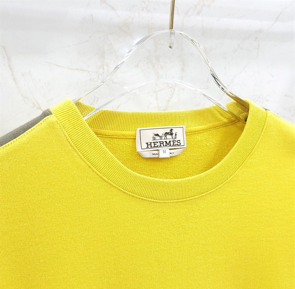 [럭스유] M / 에르메스 라임 H 로고 반팔 티셔츠