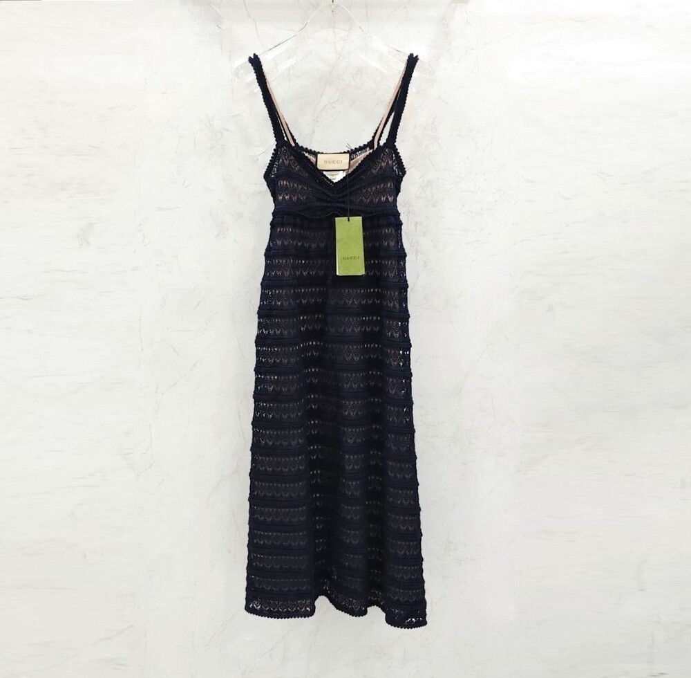 [럭스유] (새상품) XS / 구찌 크로셰 레이스 드레스 원피스 749312