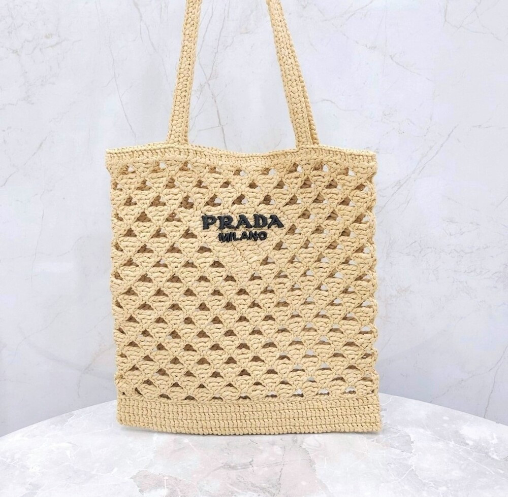 [럭스유] (새상품) 프라다 우븐 크로셰 토트백 1BG493
