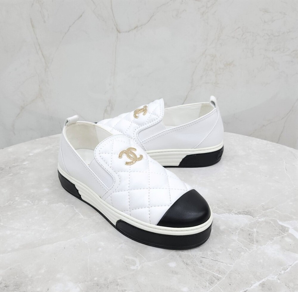 [럭스유] (새상품) 36.5 / 샤넬 CC로고 퀄팅 플랫폼 슬립온 G39180