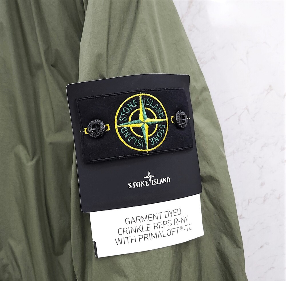 [럭스유] (새상품) S / 스톤아일랜드 카키 크링클랩스 봄버 자켓 8115409236