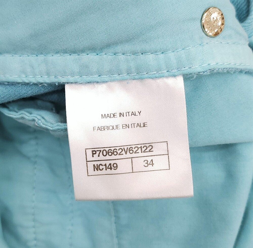 [럭스유] (새상품) 34 / 샤넬 네온 블루 워싱 데님 팬츠