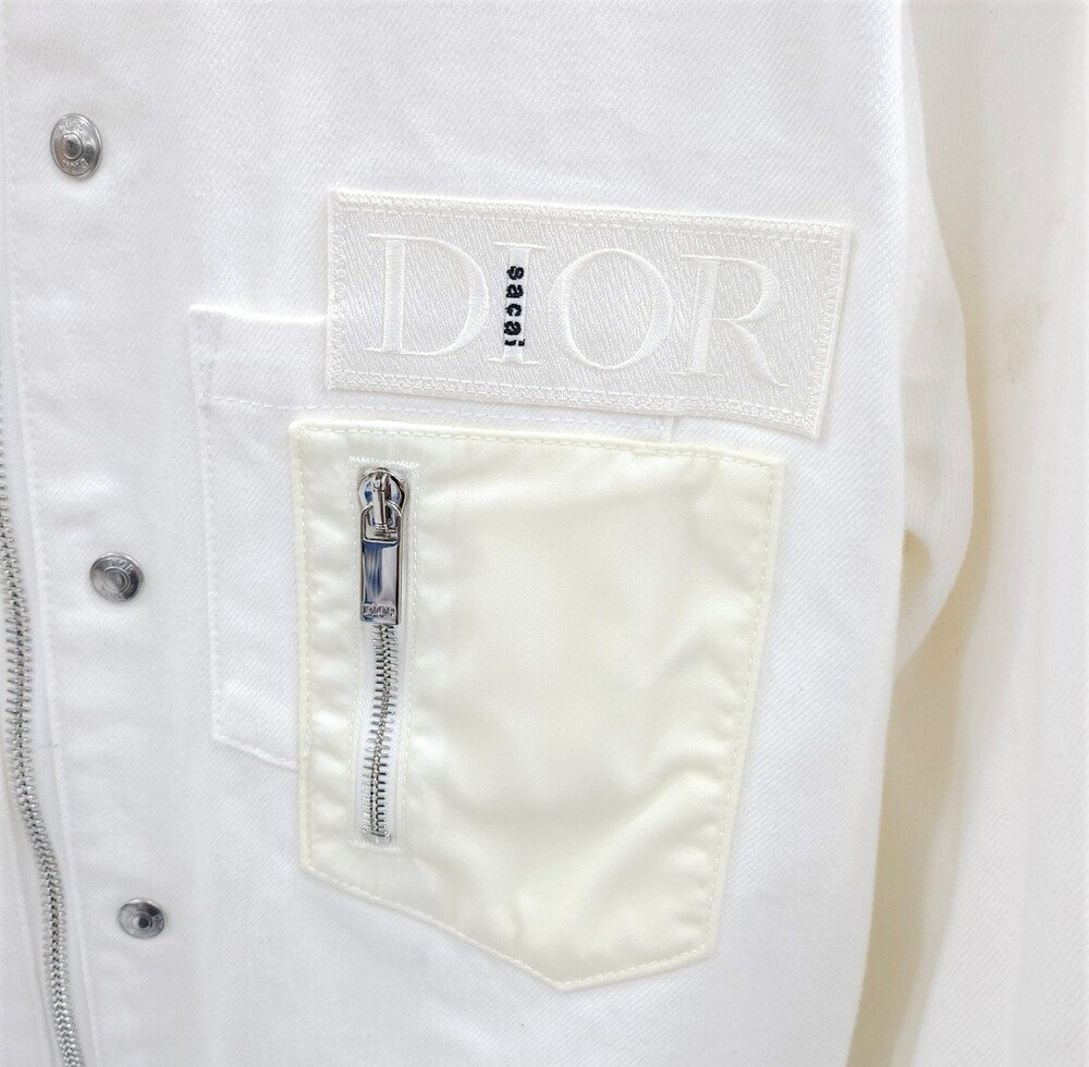 [럭스유] 46 / 디올 X 사카이 한정판 화이트 포켓 데님 자켓