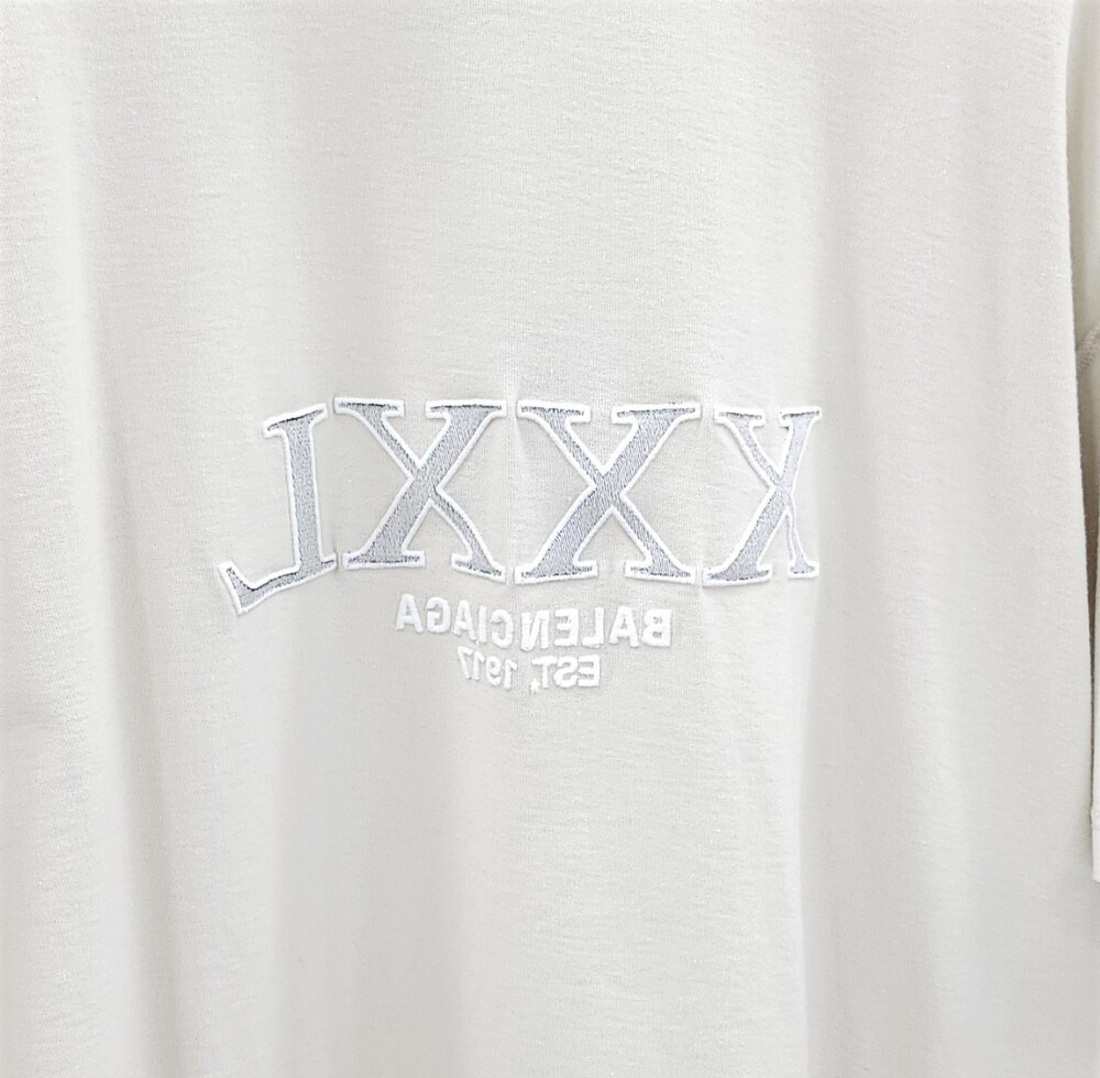 [럭스유] 2 / 발렌시아가 XXXL 자수 로고 오버 반팔 티셔츠