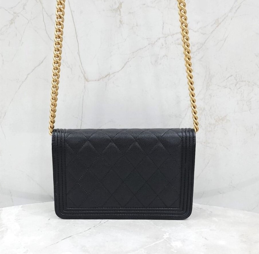 [럭스유] 샤넬 보이 WOC 미니 크로스백 캐비어 블랙 금장 신형내장칩 AP1117